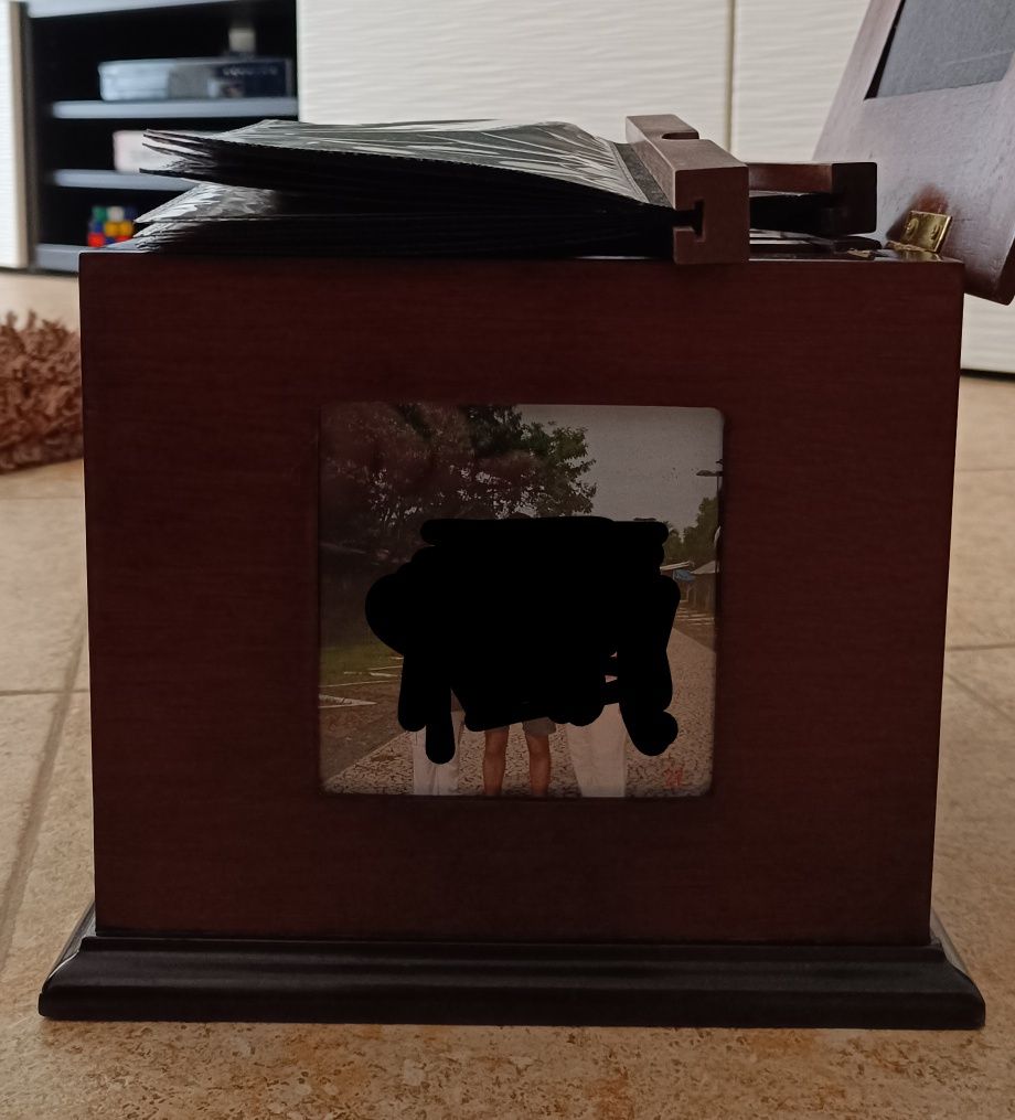 Caixa de madeira álbum  fotográfico