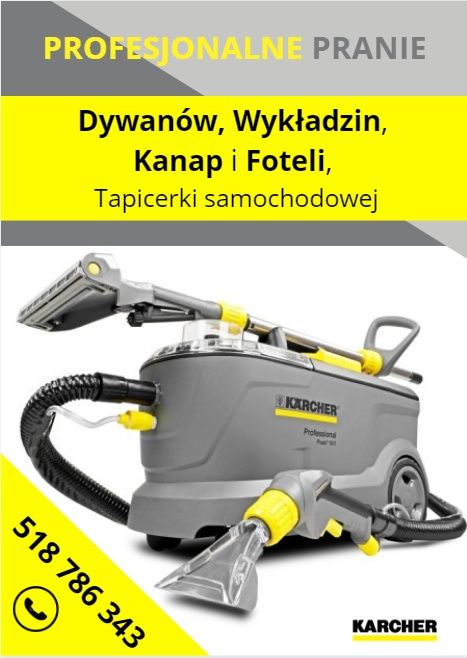 Pranie tapicerki meblowej, kanapy, dywanów ,karcher wynajem