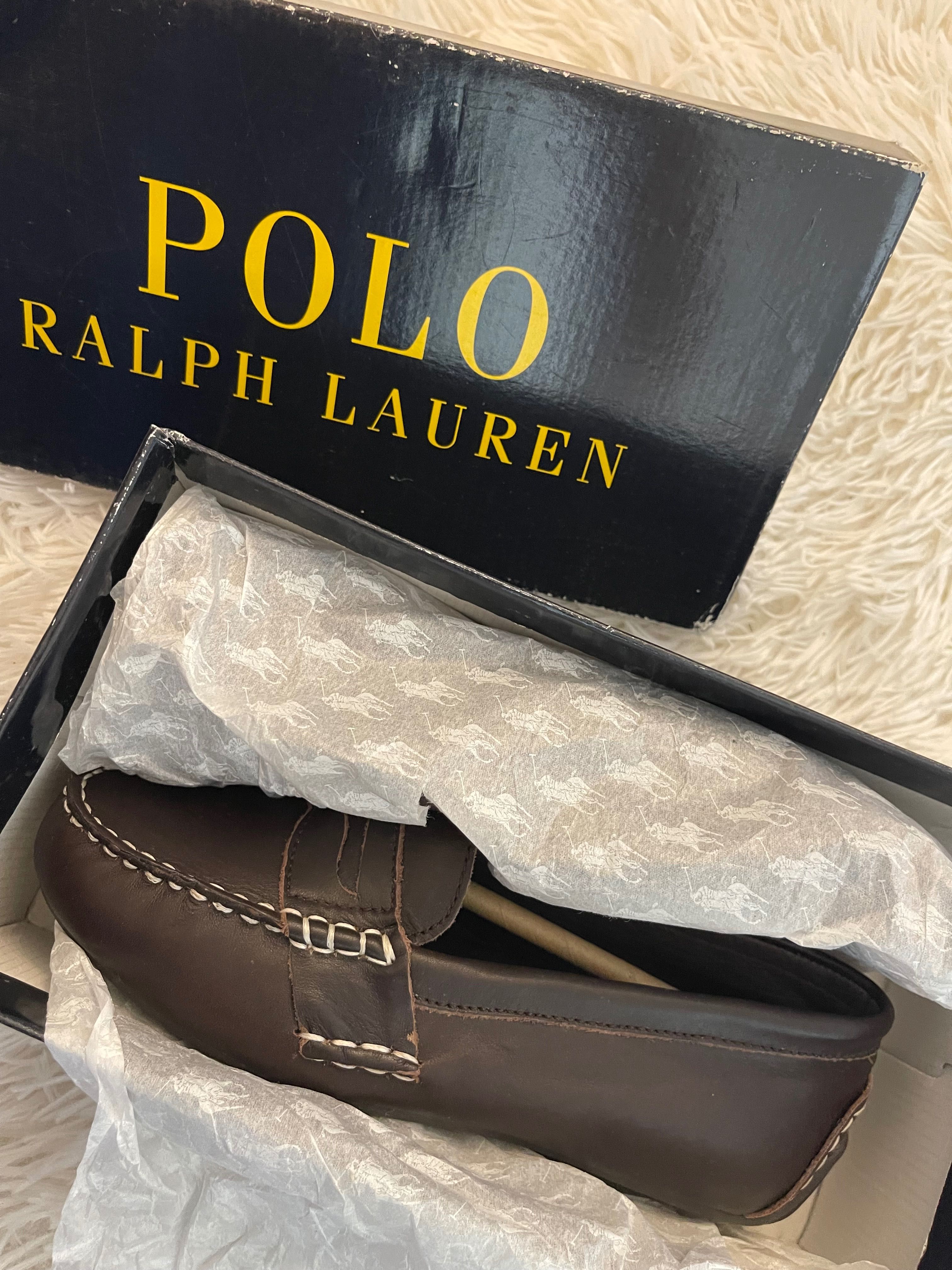 Mocassins em pele Polo Ralph Lauren.