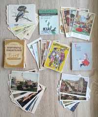 Старинные открытки СССР 1950-1960-е, сказки, танцы, писатели, города