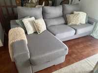Sofa chaise longue cinzento