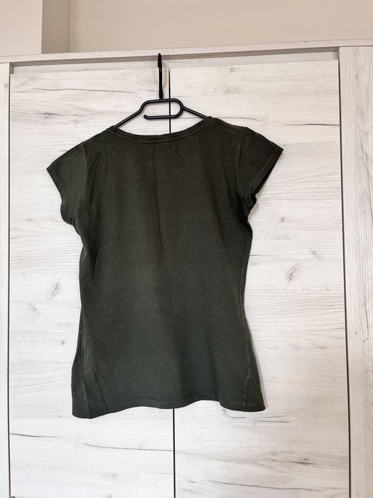 Zielona koszulka z krótkim rękawem S cropp damska bluzka