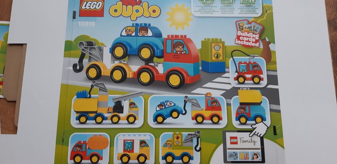 Lego duplo straż pożarna, wywrotka, dźwig, wiek 1,5-5