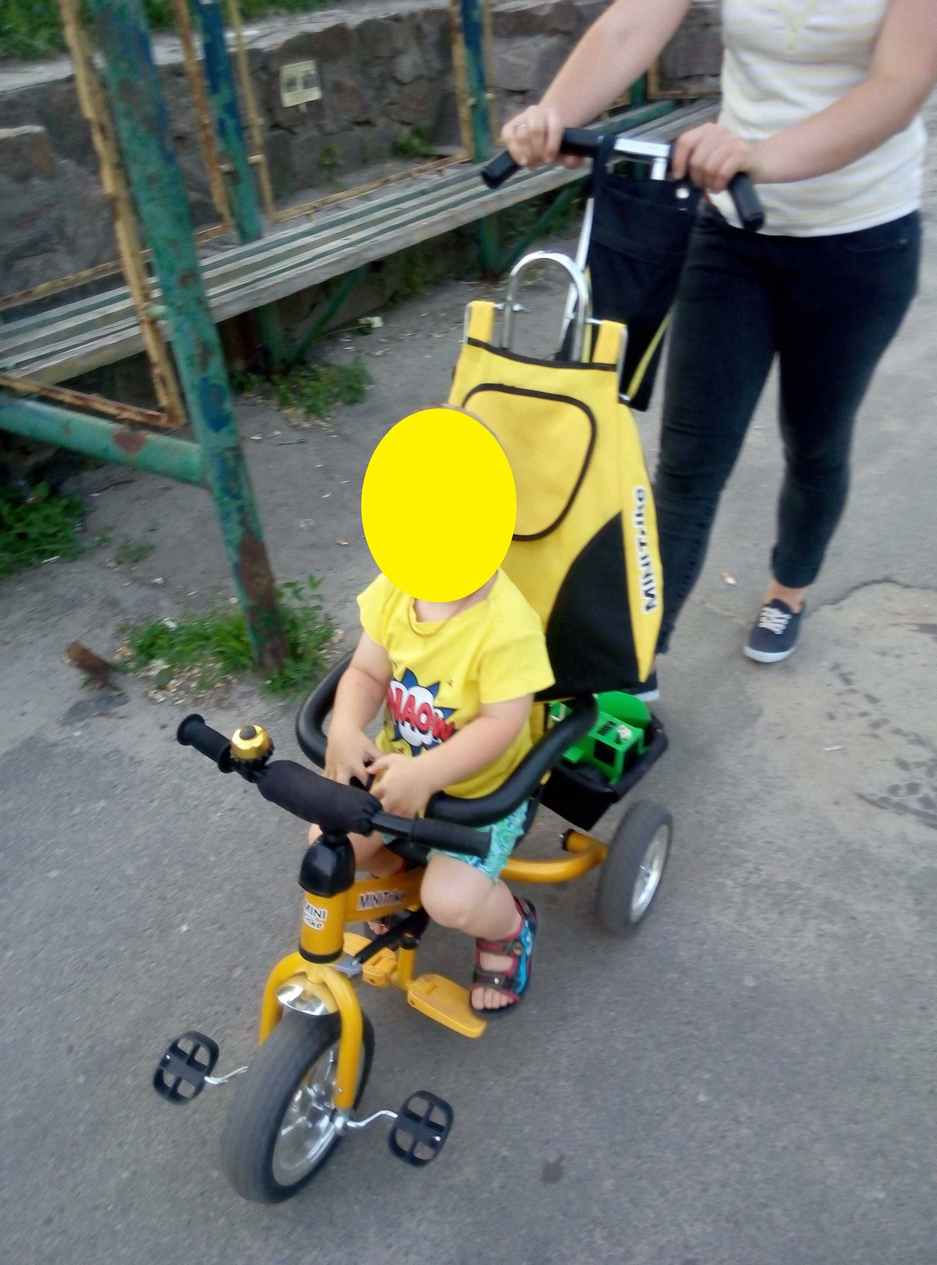 Велосипед з батьківською ручкою Mini Trike