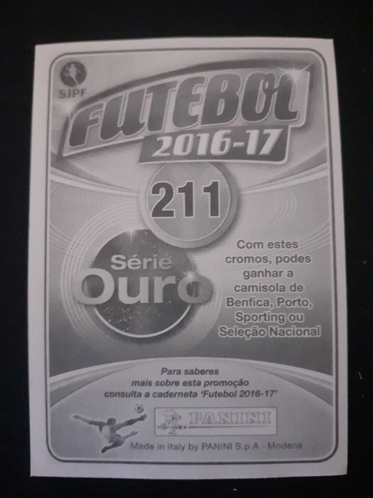 Carta Série Ouro - Jonas Benfica - Liga Portugal 16/17 (assinatura)