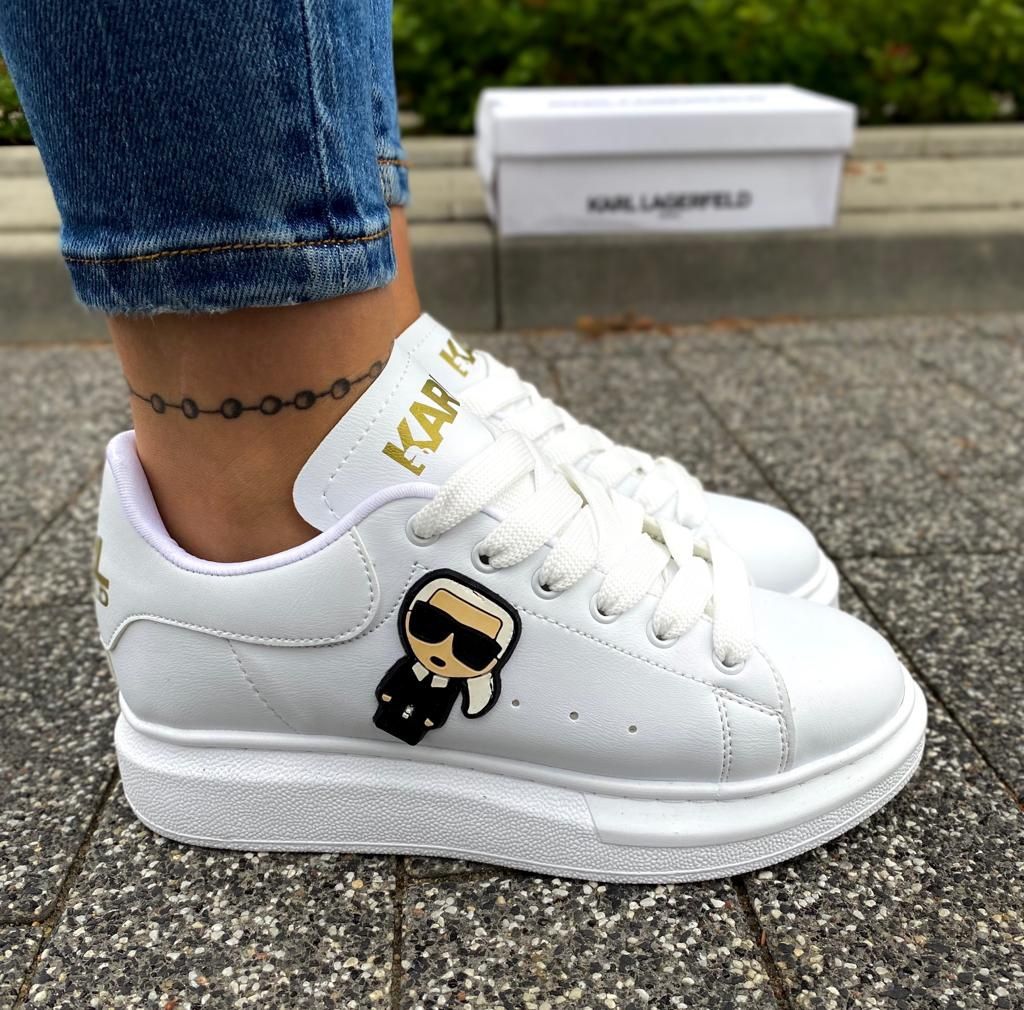 KARL LAGERFELD damskie białe nowe sneakersy 36-41 KARL białe buty