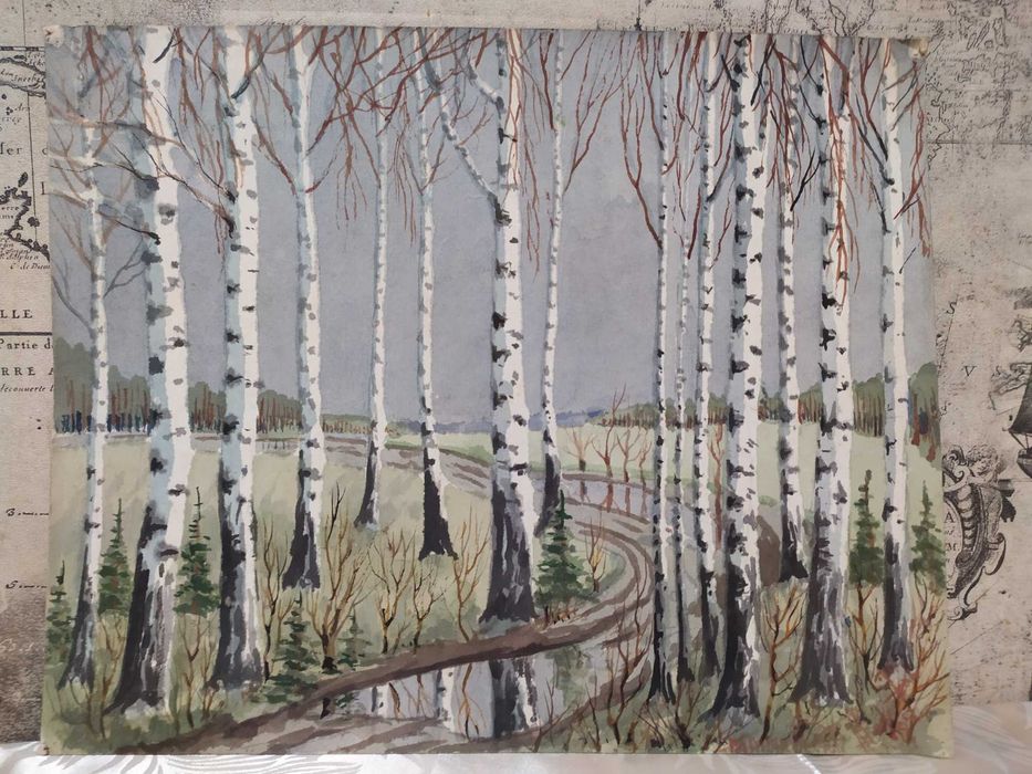 Картины времен СССР, акварель