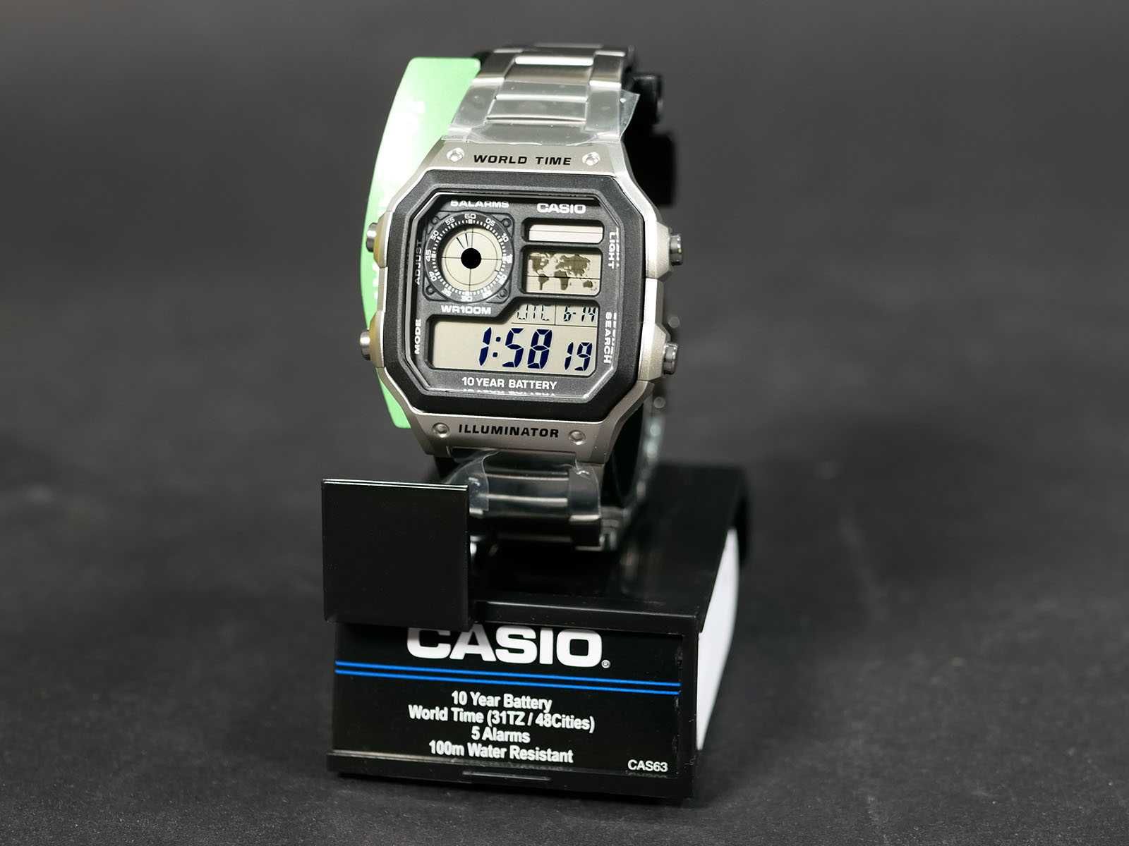 Годинник Casio AE-1200WHD-1AV нержавіюча сталь. 10 років батарейка