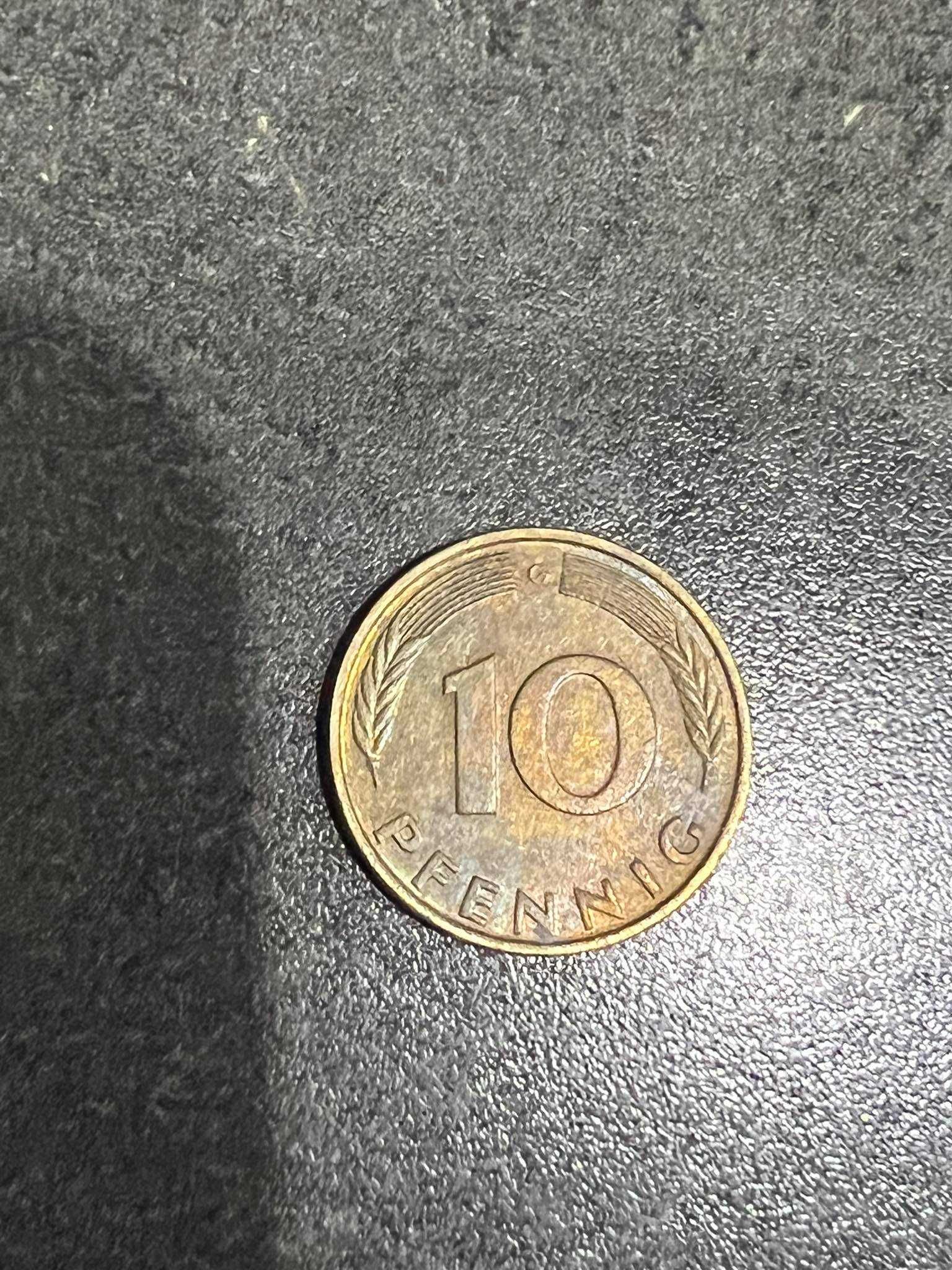 Moneta niemiecka 10 pfennig fenigów Niemcy RFN / BRD 1977