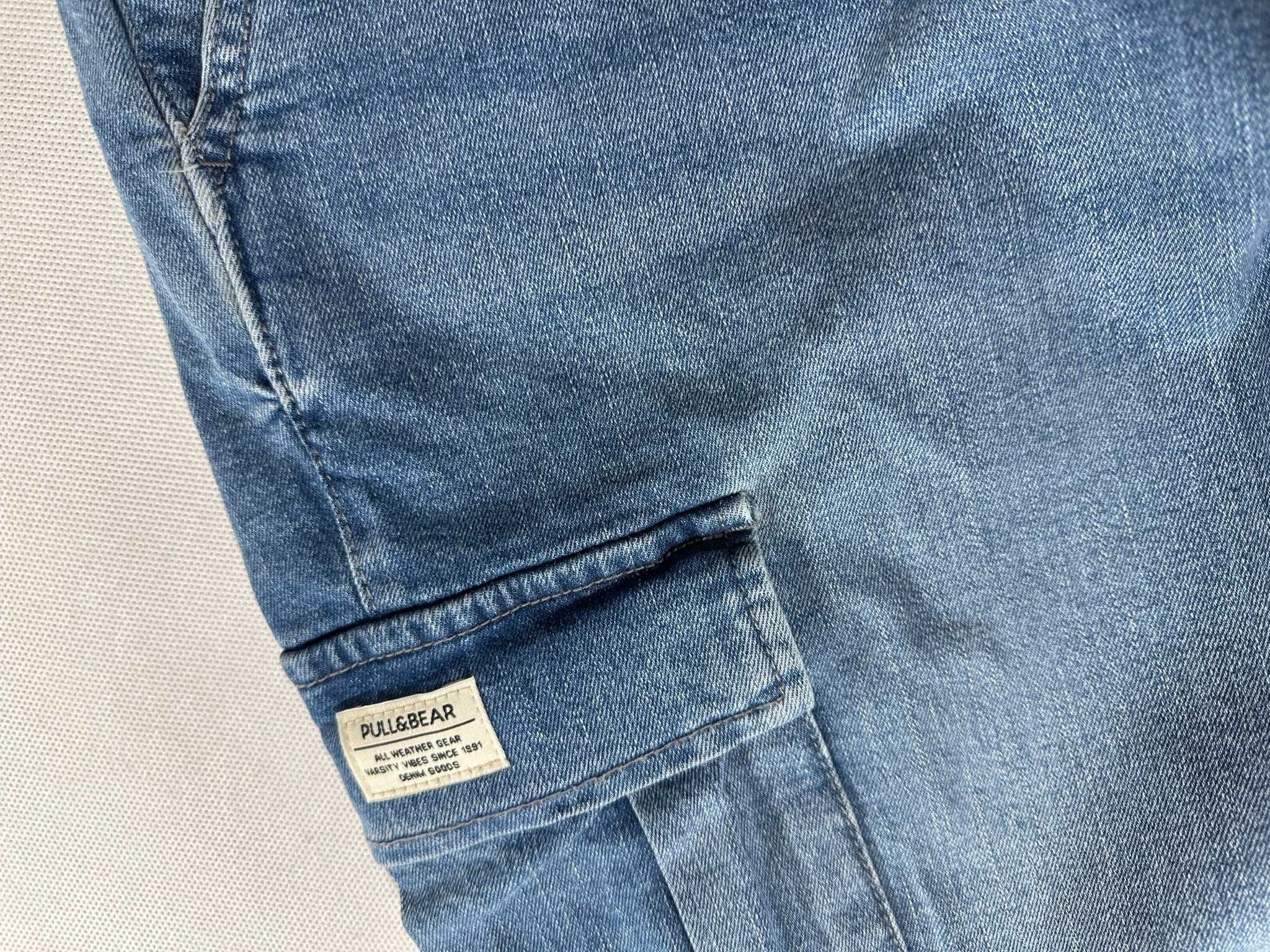 PULL & BEAR jeans bojówki cargo style spodnie męskie W34 88cm