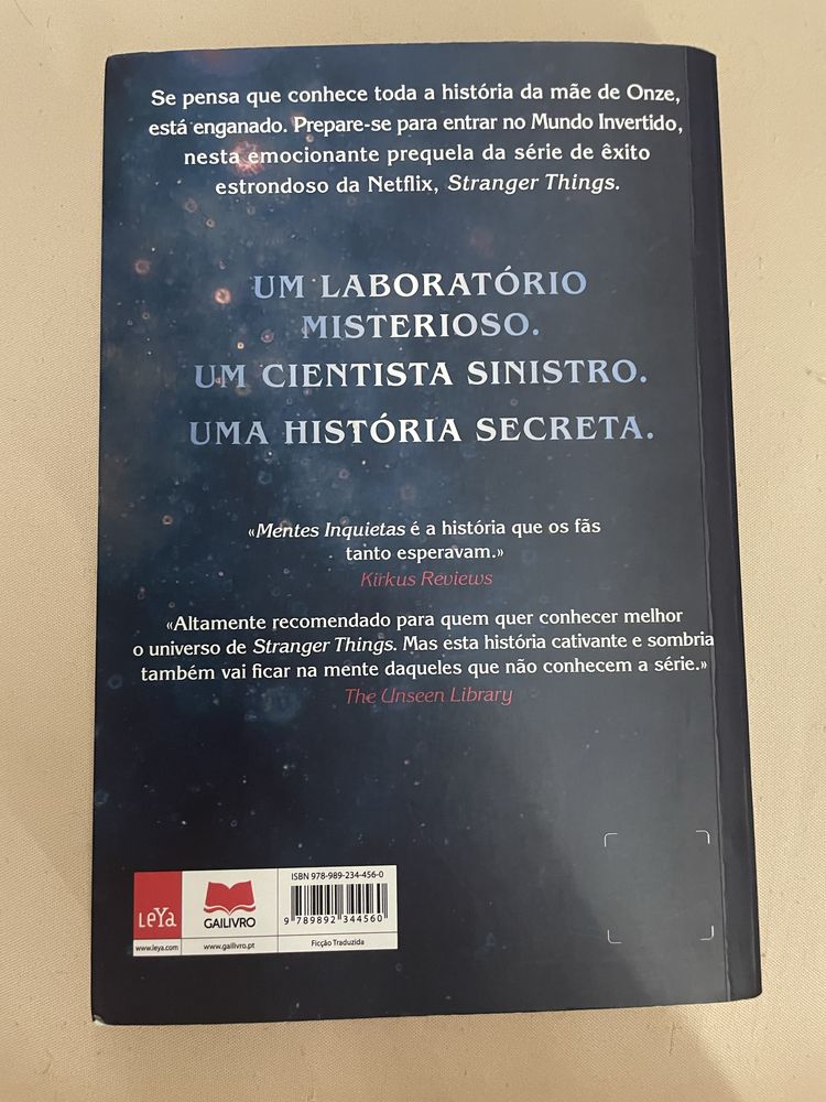 Livro "Mentes Inquietas" Stranger Things