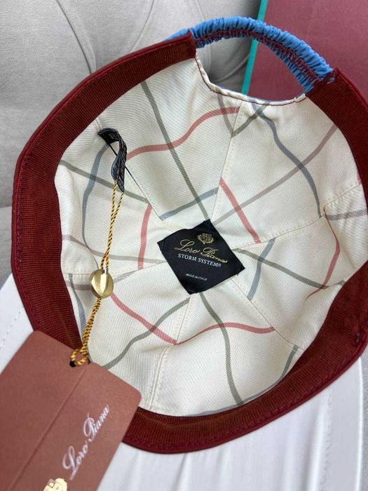 Голубая кепка Loro Piana кепка с вышивкой Лоро Пиана gu603