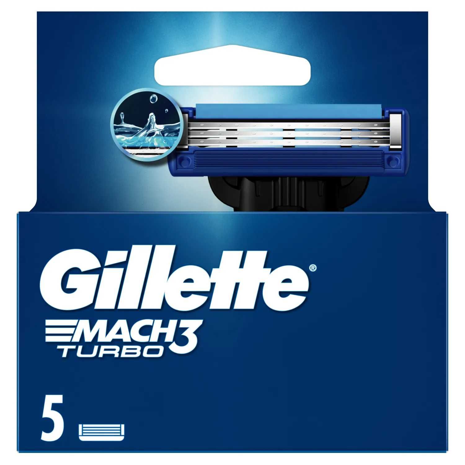 Nowe Wkłady Gillette Mach 3 TURBO 5 sztuk