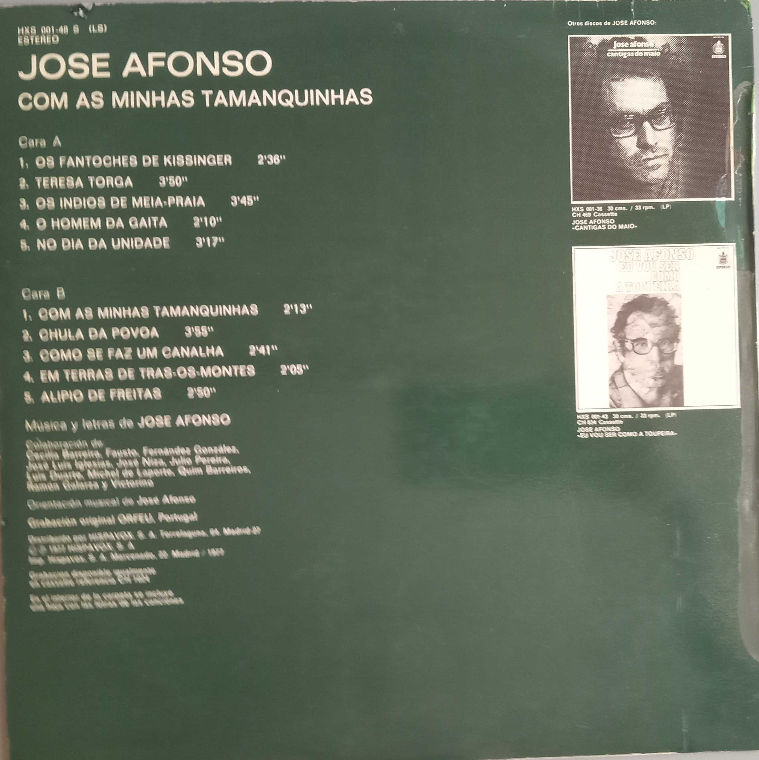 José Afonso	- - - - -		Com as Minhas Tamanquinhas	- - - - -	LP