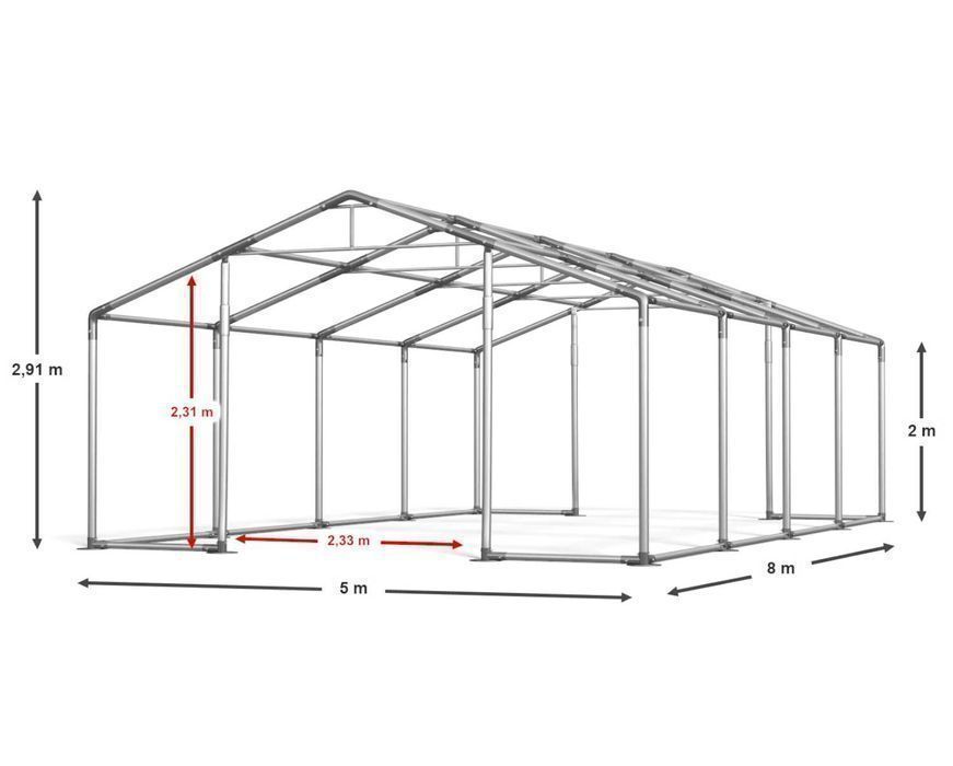 Namiot Imprezowy 5x8x2m CAŁOROCZNY Ogrodowy Wysyłka Gratis I 560 W