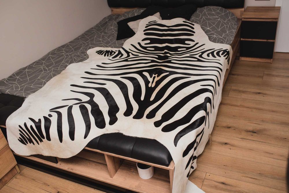 Skóra Naturalna Bydlęca Wzór Zebry Skóra z Zebry