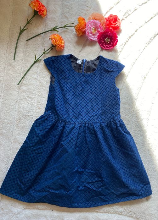 Granatowa sukienka wizytowa dla dziewczynki | Rozmiar 122