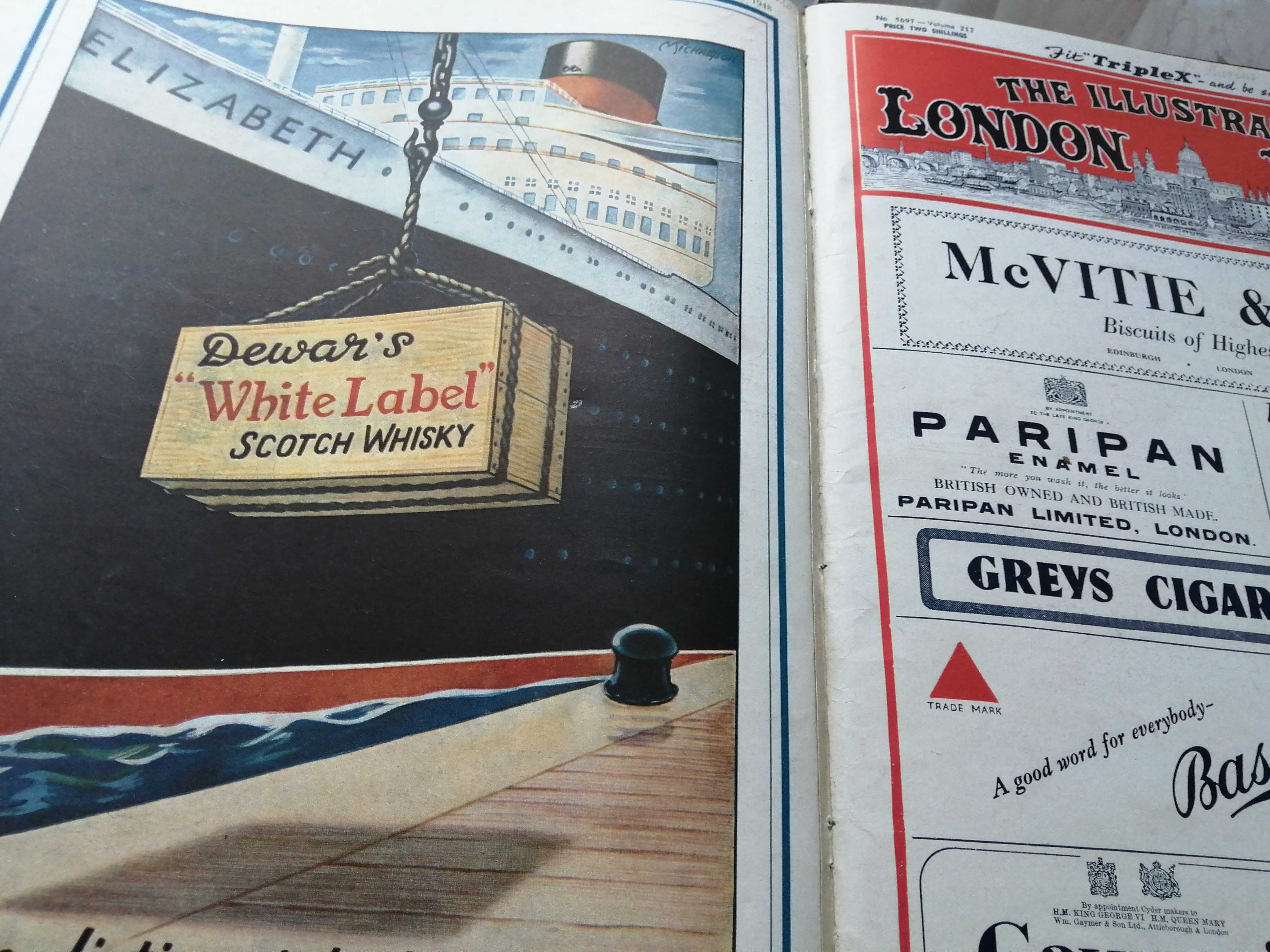 Londyn News gazeta 1948r pół roku 24 gazety reklamy zdjęcia