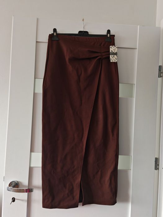 Spódnica długa maxi brązowa czekoladowa Punto s m L