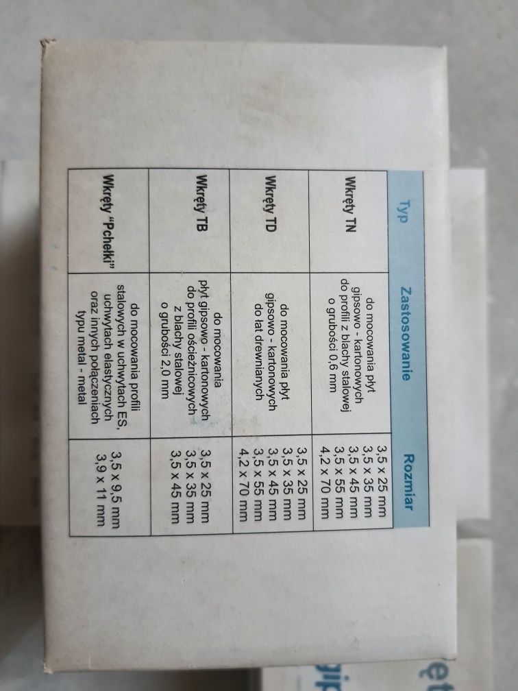 Wkręty RIGIPS TB 3,5x25mm 5 x 1000szt. Czarne do płyt kg