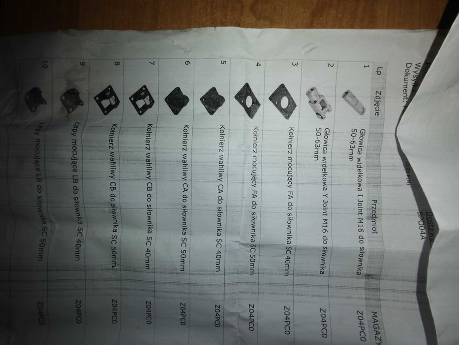 Akcesoria do siłownika pneumatycznego