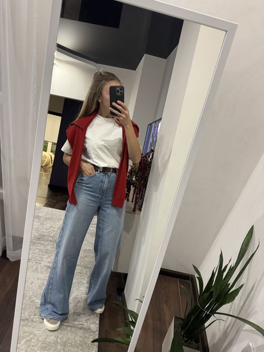 Джинси палаццо zara 34 блакитні брюки