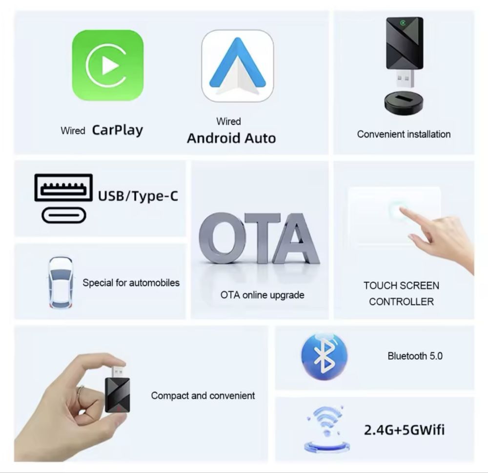 Бездротовий CarPlay/ Android Auto