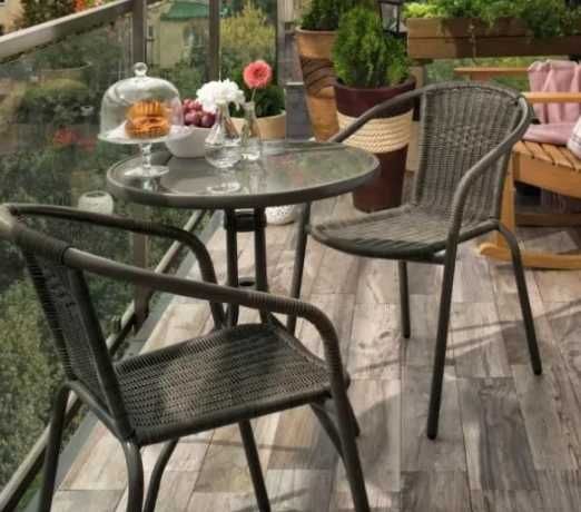 Набір садових меблів Bari /стіл + 2 стула / Ротанові меблі /Ротанговые