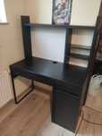 Biurko ikea micke czarne z nadstawką 105x50