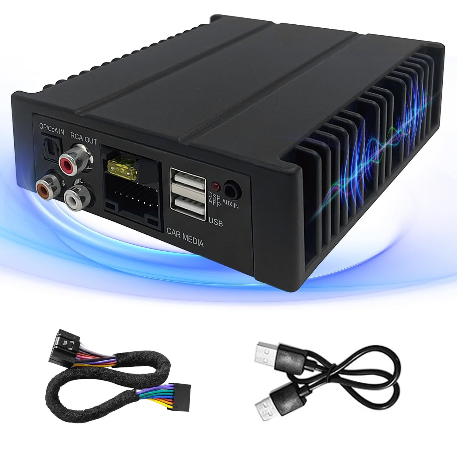 Підсилювач звуку DSP 4×80 Ват. RMS процесорний із цифровим звуковим.