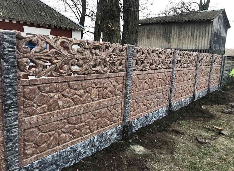 Бетонна Огорожа Залізобетонна Огорожа Глянцева Огорожа Євро-забор