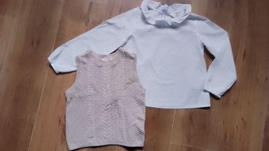 Komplet/Koszula/Bluzeczka/Bezrękawnik 122 H&M exclusive 6/7 lat