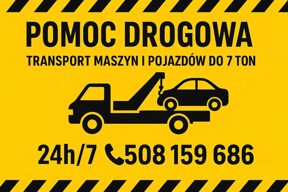 Pomoc Drogowa Transport Pojazdów i Maszyn do 7000kg – 24/7h