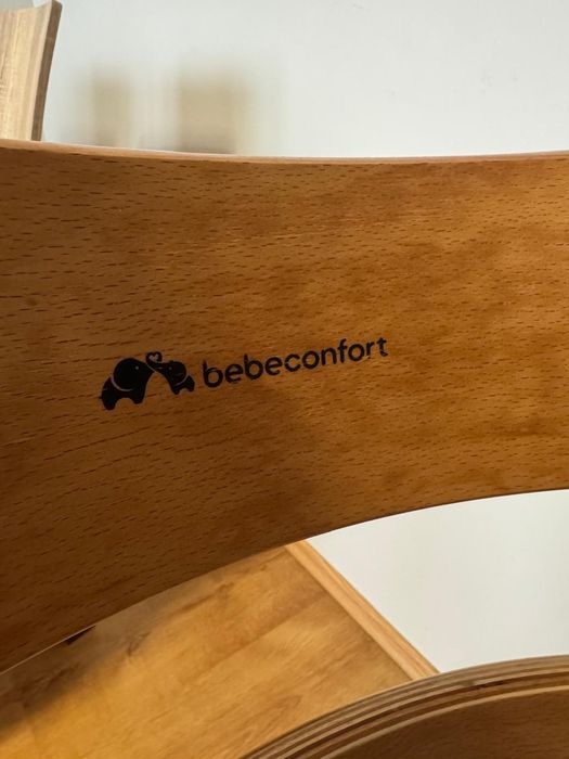 Krzesełko do karmienia drewniane Bebe Confort Timba stan bdb, komplet