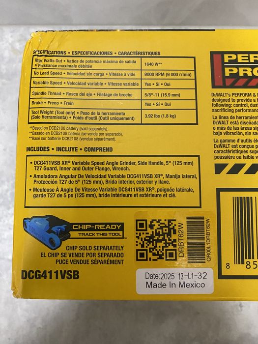DeWALT DCG411VS КШМ З РЕГУЛЮВАННЯМ обертів 1640W Made in Mexico