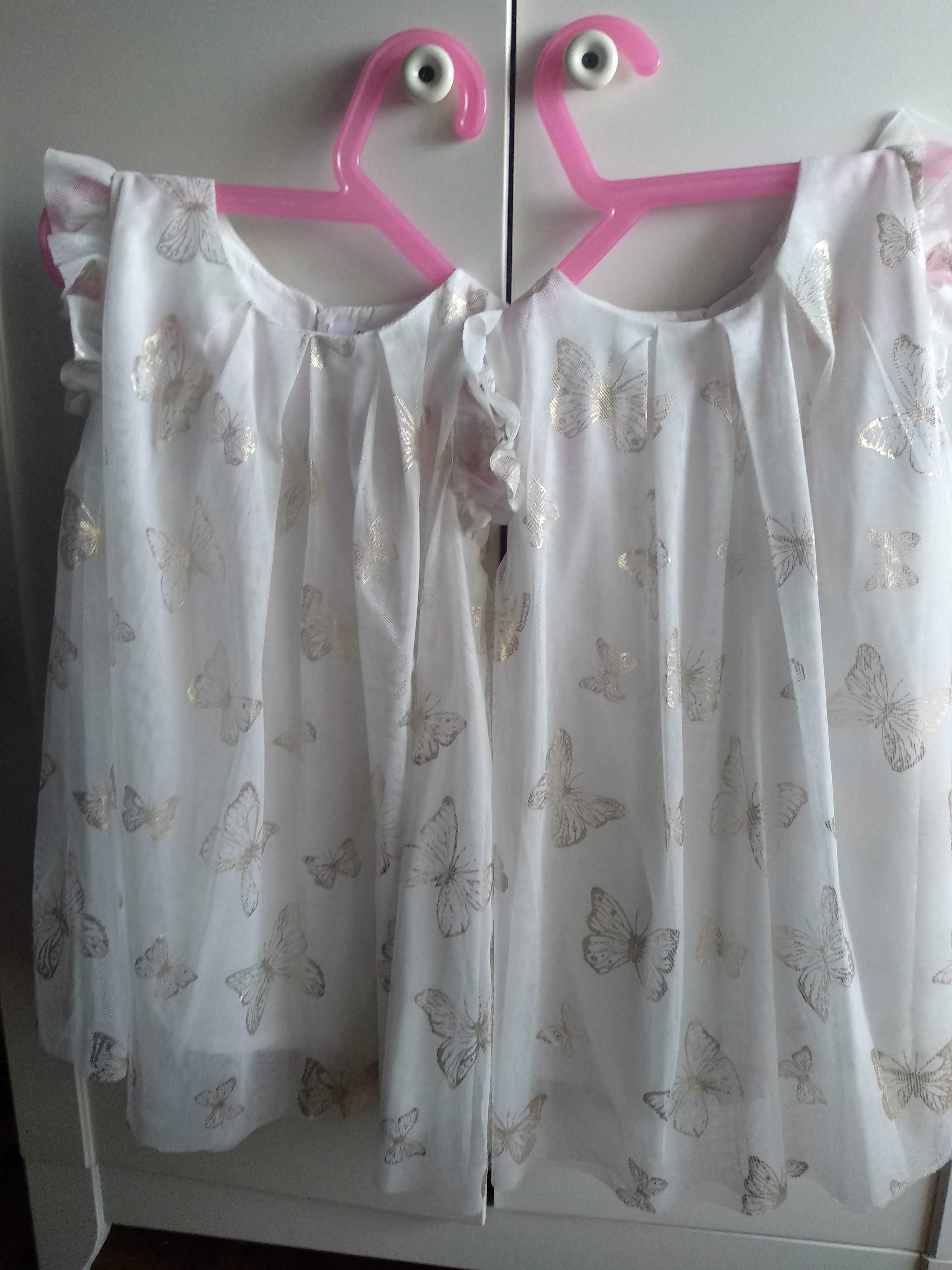 Vestidos gêmeas branco com borboletas 2-3 anos - Zippy