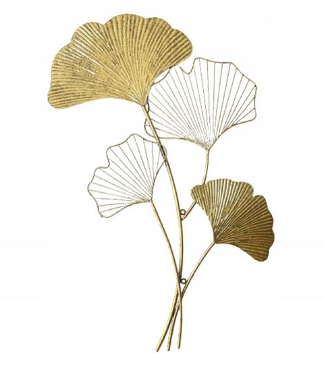 Zeya Metalowa Dekoracja Ozdoba Ścienna Złota 46x75 Cm