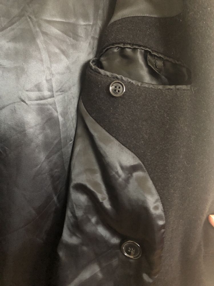 Czarny wełniany płaszcz Daniel Hechter