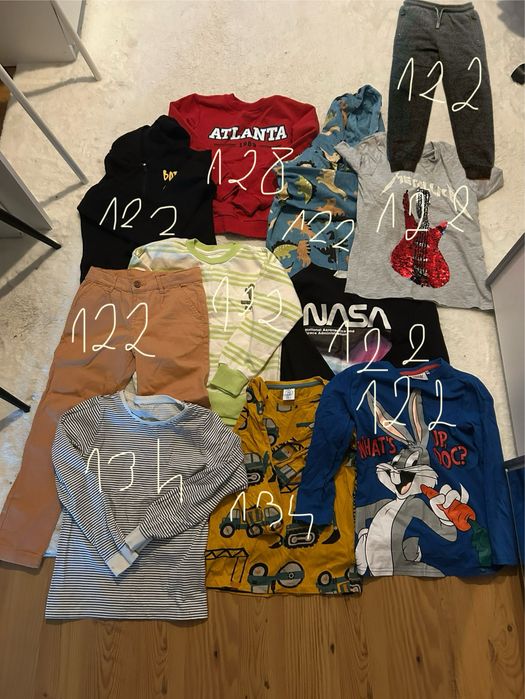 zestaw paka  ciuszków dla chlopca spodnie bluzy koszulki