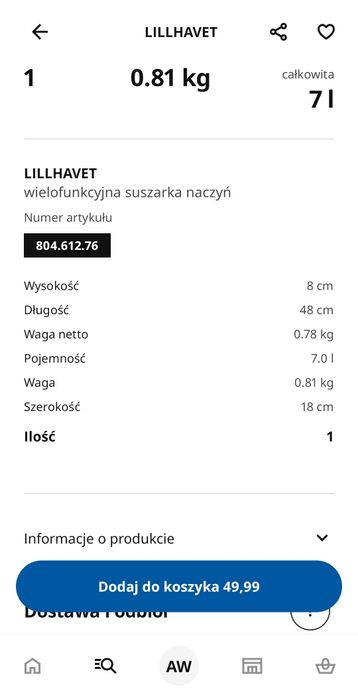 Wielofunkcyjna suszarka do naczyń LILLHAVET antracyt ikea