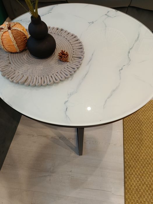 Stolik okrągły marmur 80 cm średnica