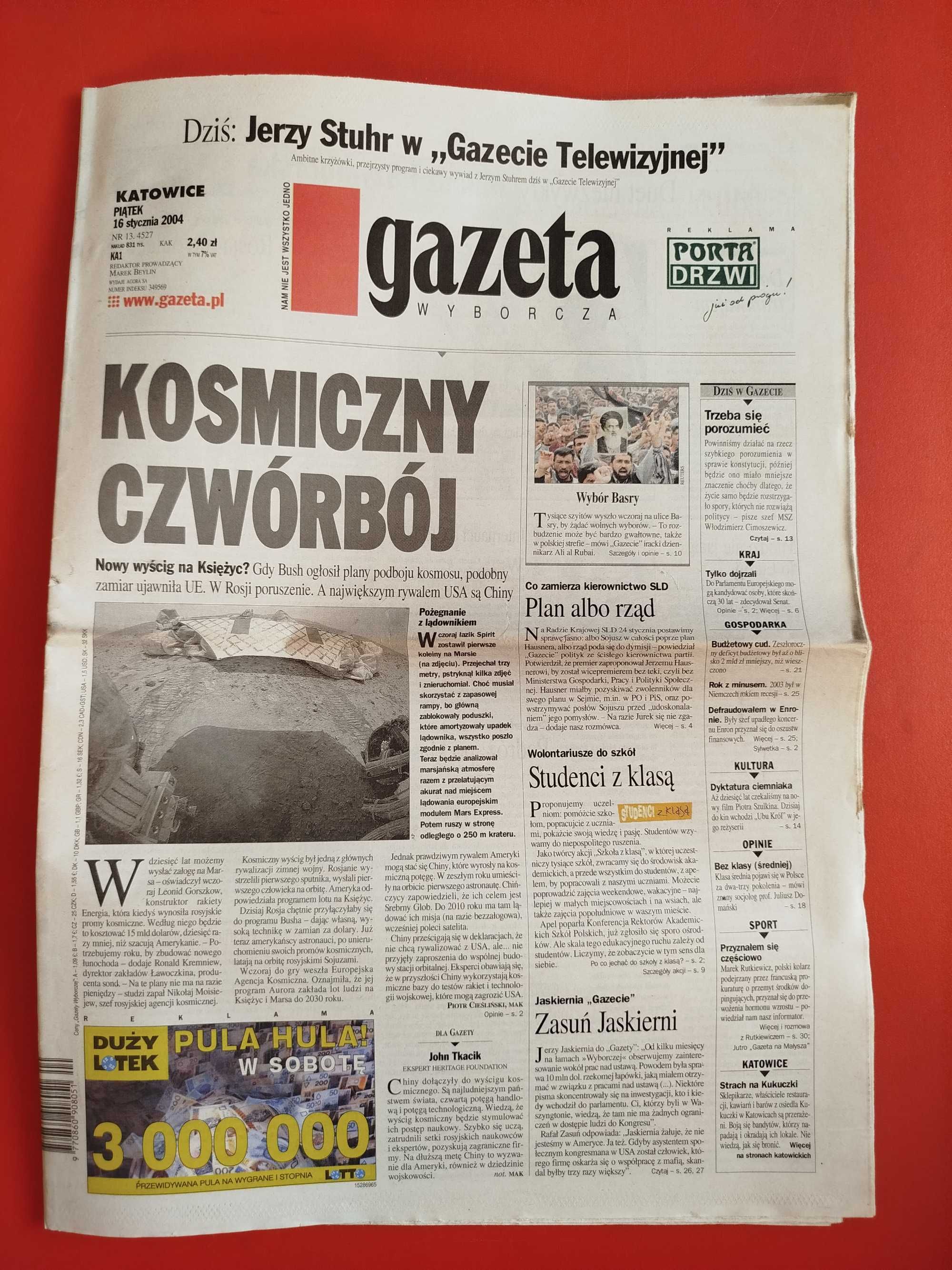 Gazeta Wyborcza, 16 stycznia 2004, nr 13, Jerzy Stuhr