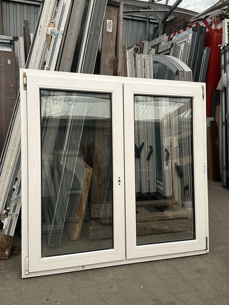 Okna PCV używane dwuskrzydłowe 135 x 130, 146 x 156 i inne!