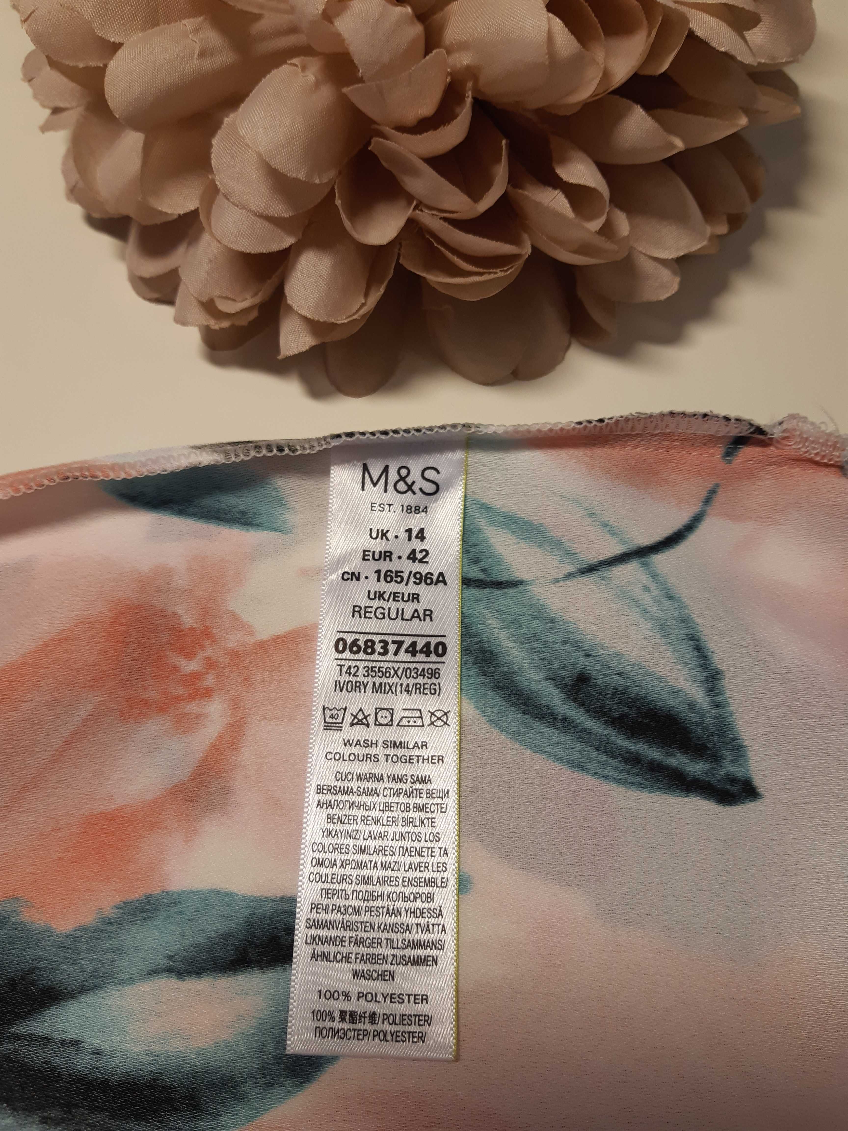 Платье в акварельный цветочный принт marks & spencer