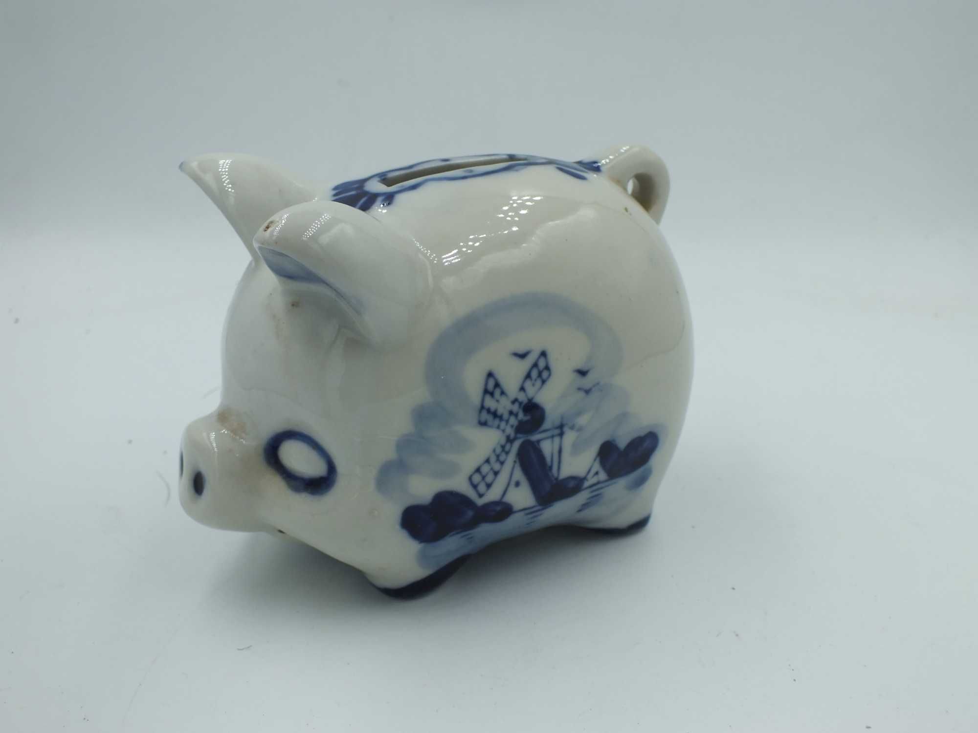 Delft Blue skarbonka świnka sygnowana