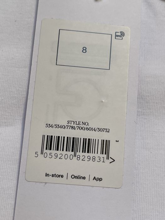 8 36 George biała gładka dopasowana koszulka na ramiączkach bawełniana