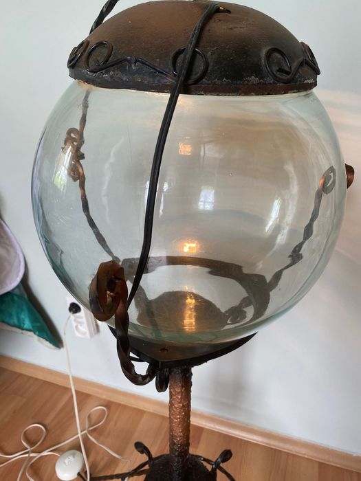 Lampa stojąca z kutego żelaza lata 70-te