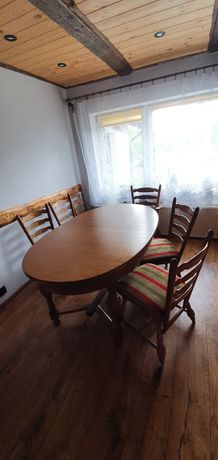 Stół i 8 krzeseł DĄB