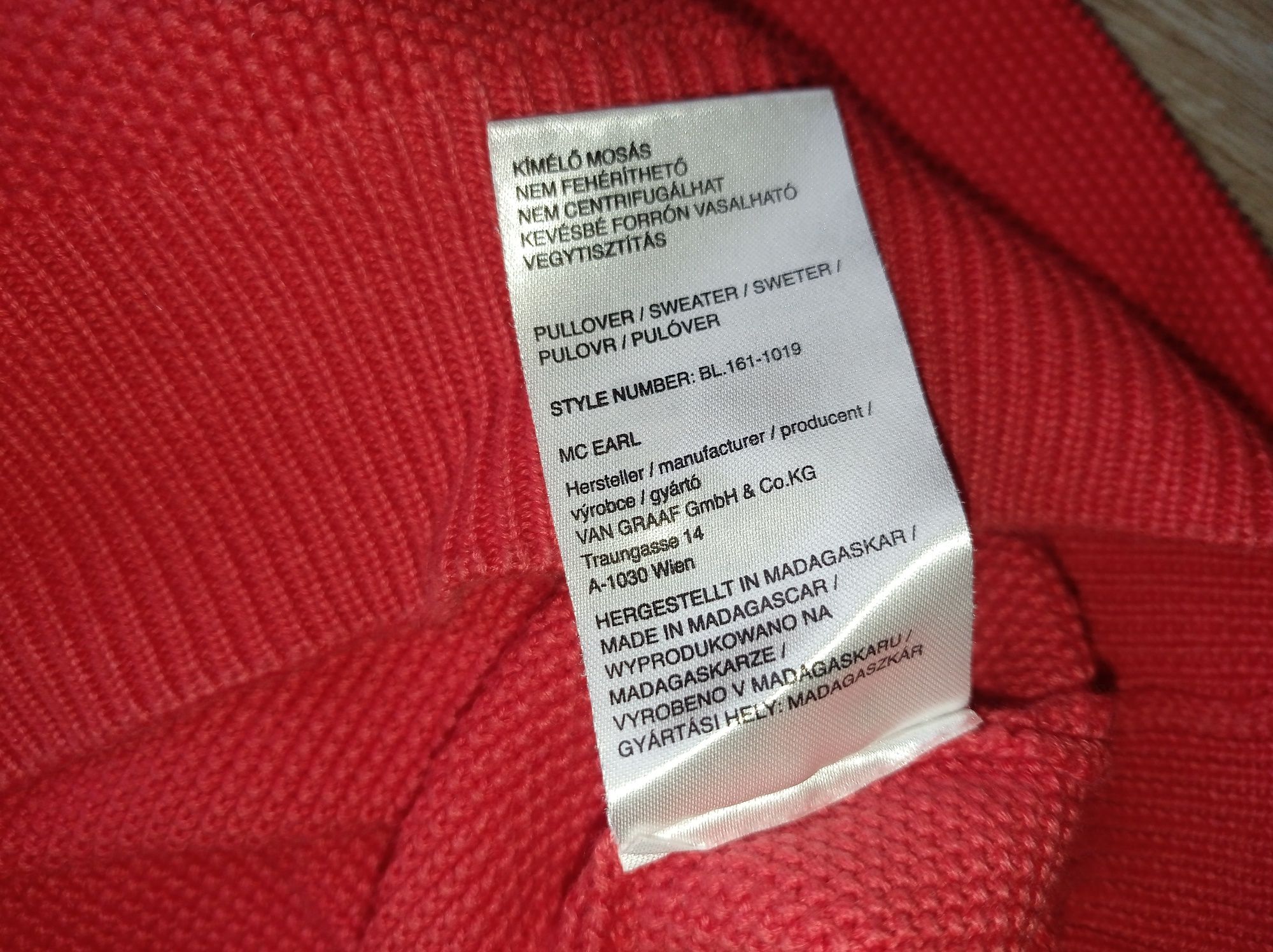 Mc Earl Koralowy sweter XL 56 jak nowy