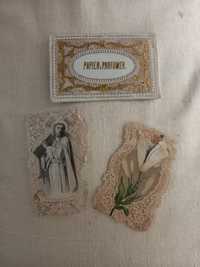 антикварные бумажно кружевная францусзские открытки Иисус , Божья мать